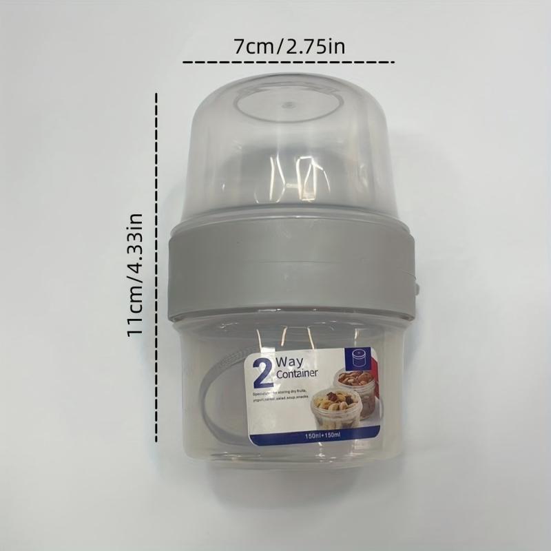 Portable Cereal Cup Double Layer Compartment Container Cup