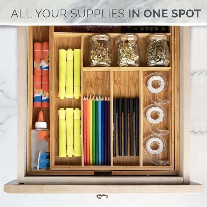 Adjustable Japanese Drawer Divider Box for Kitchen and Bathroom Organization