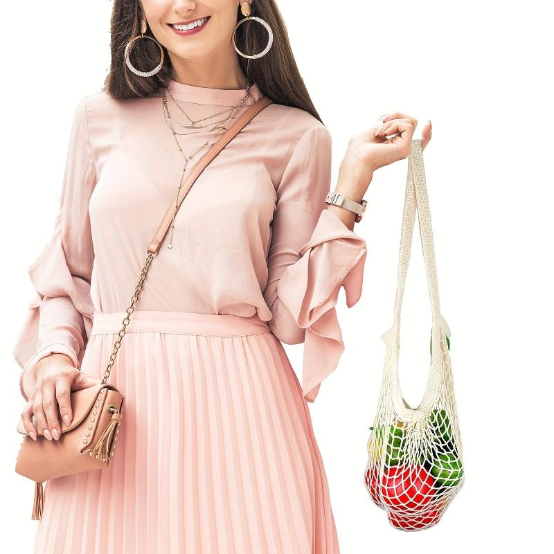 Mesh Hanging Bag for Kitchen Storage, Organizer for Garlic Ginger Onions Fruits