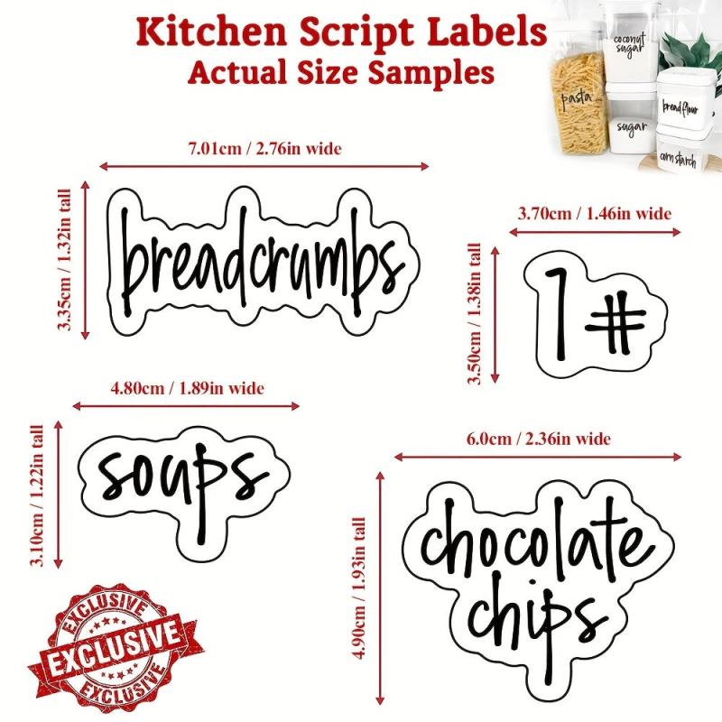 120 Pcs Kitchen Labels Seasoning Labels For Containers Organization