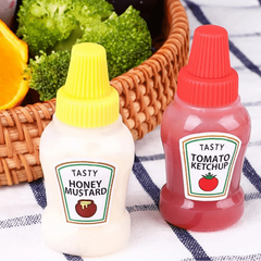 3pcs Mini Seasoning Sauce Bottles Portable Tomato Ketchup Bottle