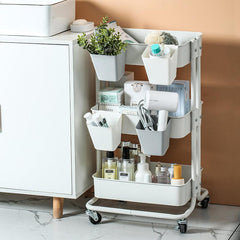 Portable Plastic Storage Basket for Kitchen and Bathroom