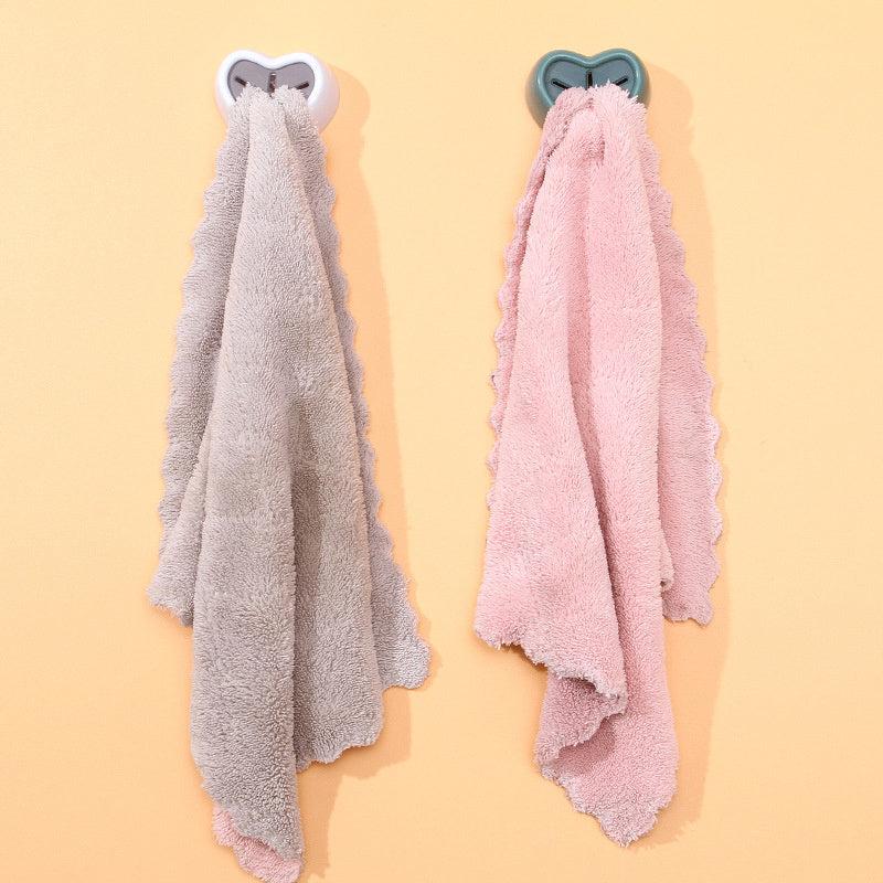 Heart Shaped Rag Hook Punch Dish Cloth Storage Rack No Drilling Required