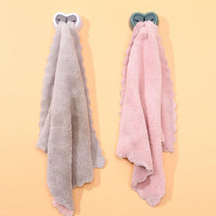 Heart Shaped Rag Hook Punch Dish Cloth Storage Rack No Drilling Required