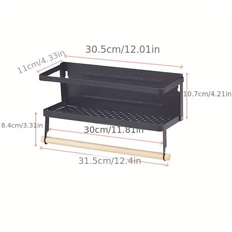 Foldable Spice Rack Magnet Refrigerator Rack Side Storage Rack