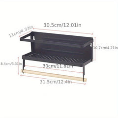 Foldable Spice Rack Magnet Refrigerator Rack Side Storage Rack