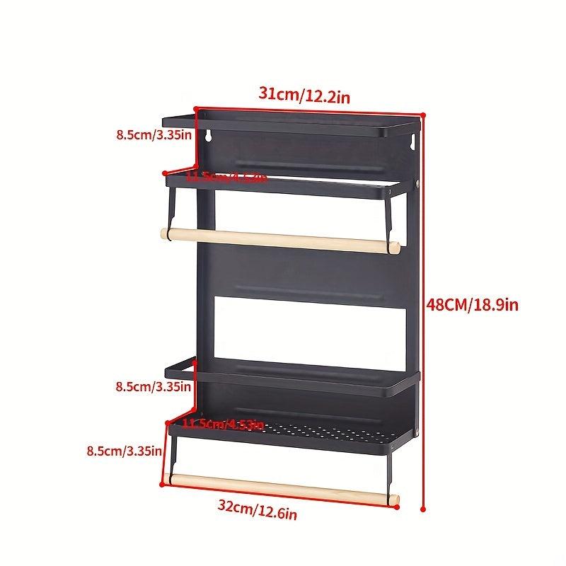 Foldable Spice Rack Magnet Refrigerator Rack Side Storage Rack