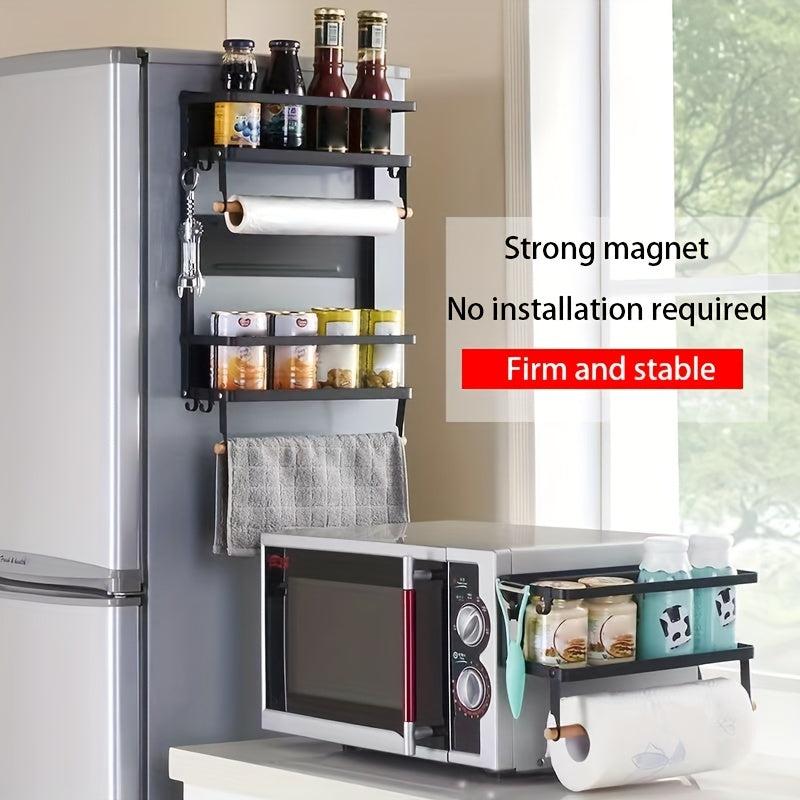 Foldable Spice Rack Magnet Refrigerator Rack Side Storage Rack