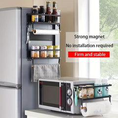 Foldable Spice Rack Magnet Refrigerator Rack Side Storage Rack