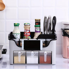 Plastic Seasoning Box with 3 Spoons and 3 Style Boxes
