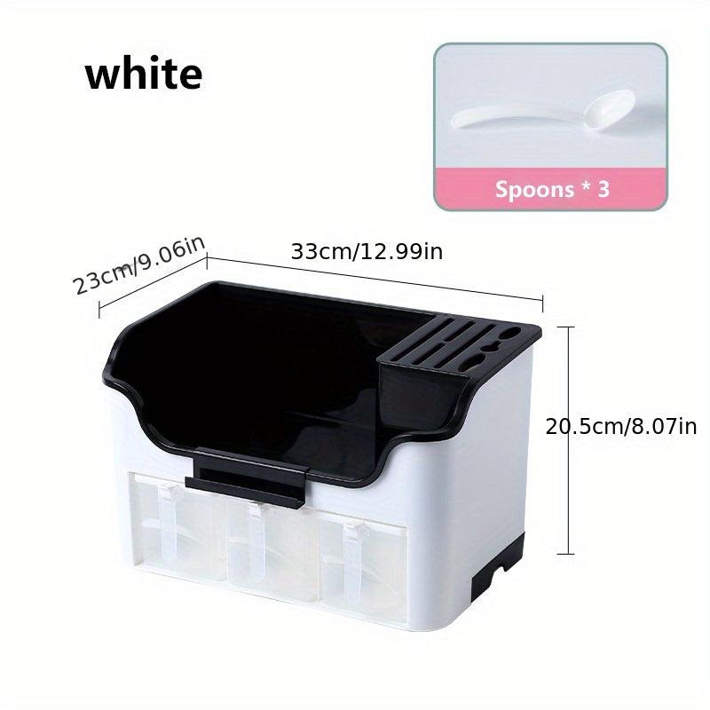 Plastic Seasoning Box with 3 Spoons and 3 Style Boxes