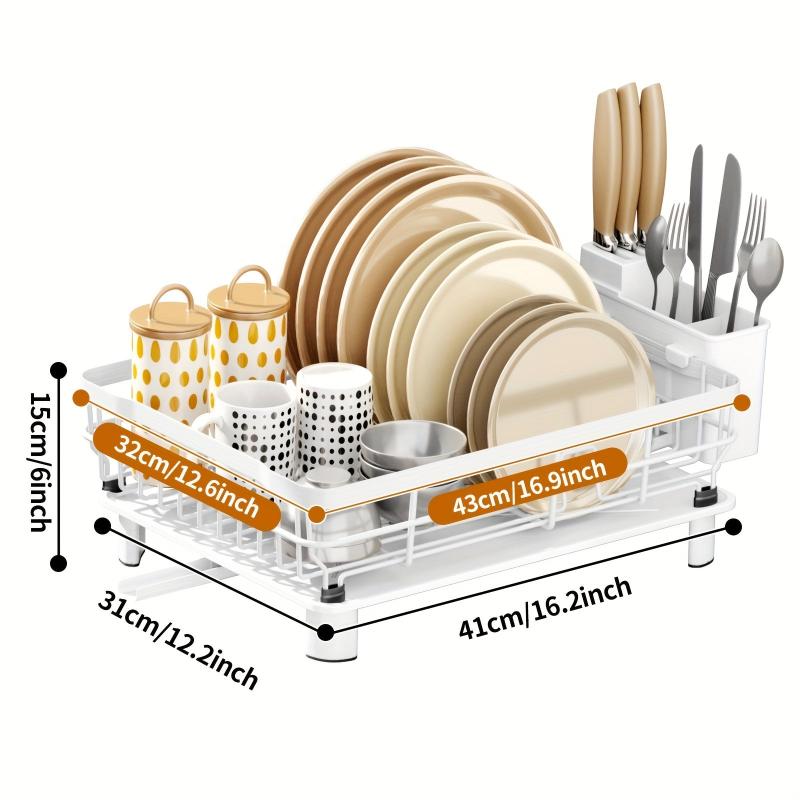 Large Dish Drying Rack with Utensil Holder