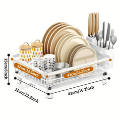 Large Dish Drying Rack with Utensil Holder