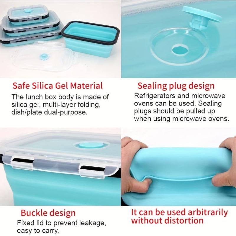 4pcs BPA Plastic Food Storage Containers with Lids Collapsible
