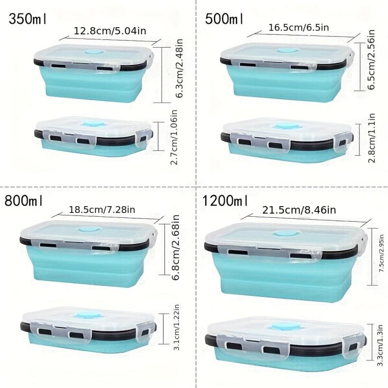 4pcs BPA Plastic Food Storage Containers with Lids Collapsible