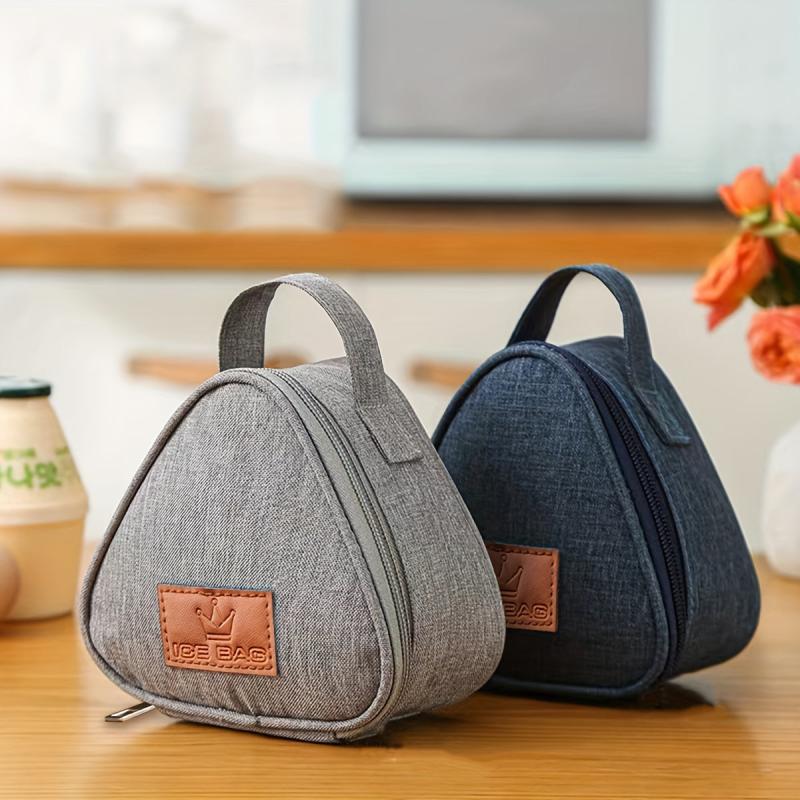 Thermal Rice Ball Bag for Lunch and Snacks, Triangle Shape for Storage