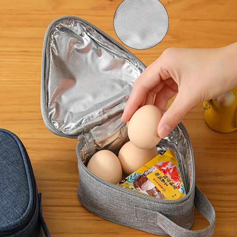 Thermal Rice Ball Bag for Lunch and Snacks, Triangle Shape for Storage
