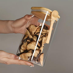 3pcs High Borosilicate Glass Storage Jar Set Spoon Household Tea Nuts Coffee