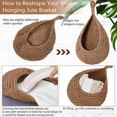 Bohemian Crocheted Wall Basket for Food Storage