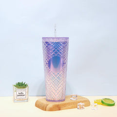 Emerald Jeweled Tumbler Cold Cup 24oz Insulated Reusable Plastic Cup