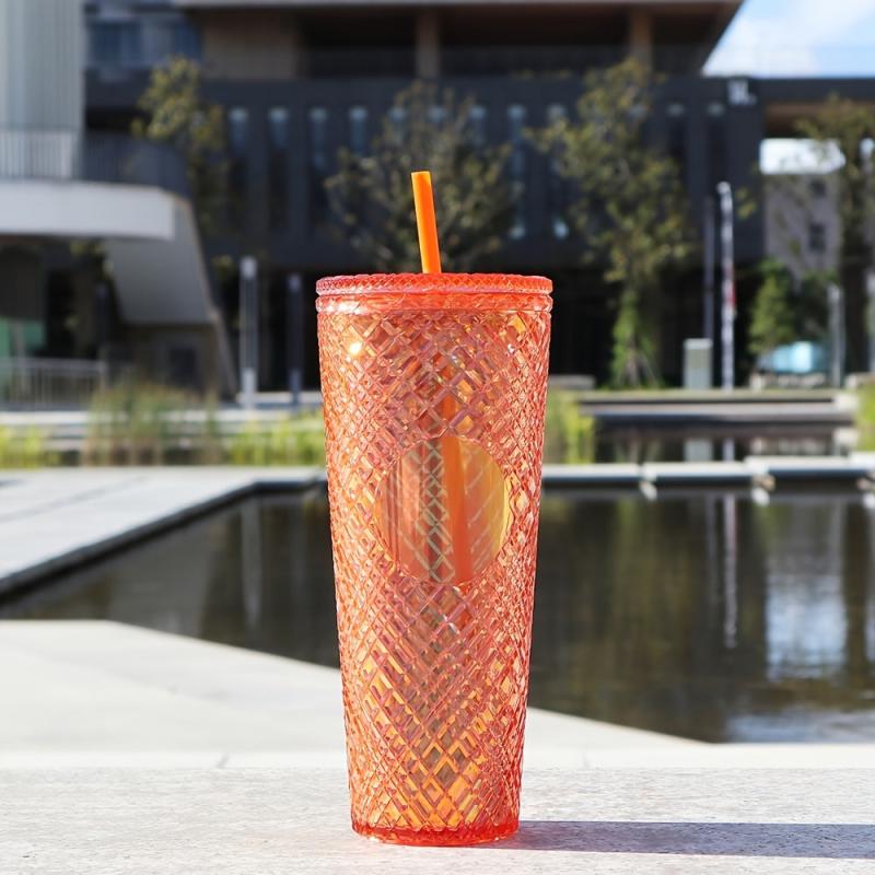 Emerald Jeweled Tumbler Cold Cup 24oz Insulated Reusable Plastic Cup