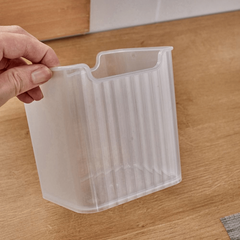 Striped Plastic Fruit and Veggie Storage Box for Fridge Door Organization