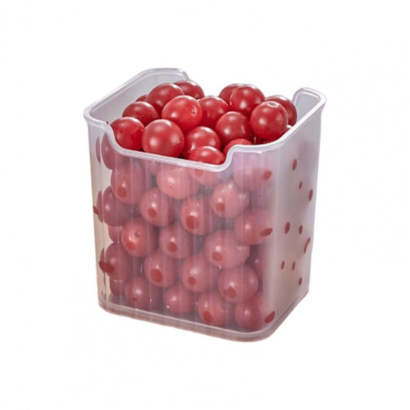 Striped Plastic Fruit and Veggie Storage Box for Fridge Door Organization