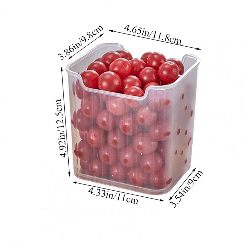 Striped Plastic Fruit and Veggie Storage Box for Fridge Door Organization
