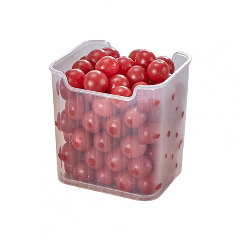 Striped Plastic Fruit and Veggie Storage Box for Fridge Door Organization