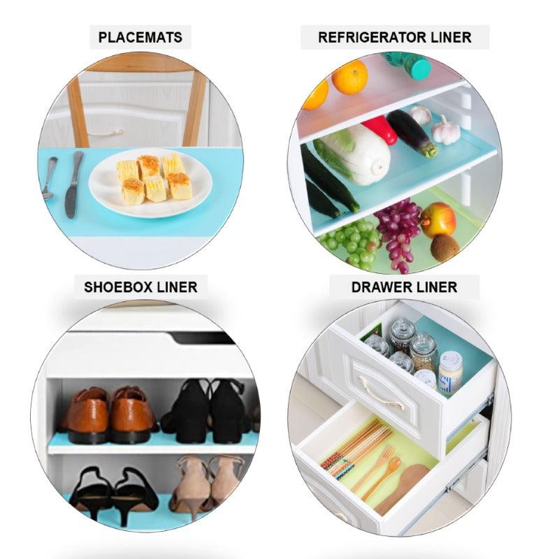 4pcs Refrigerator Liners Mats Waterproof Oilproof Fridge Liners for Shelves