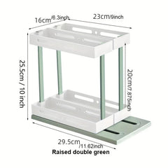 Rotating Spice Rack Sliding Storage Organizer for Kitchen Counters