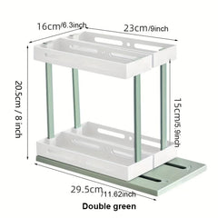 Rotating Spice Rack Sliding Storage Organizer for Kitchen Counters
