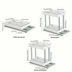 Rotating Spice Rack Sliding Storage Organizer for Kitchen Counters