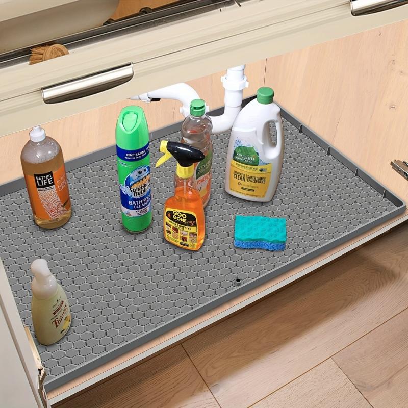 Under Sink Mat Waterproof Cabinet Protector Silicone Mats Holds Up To 2 Gallon