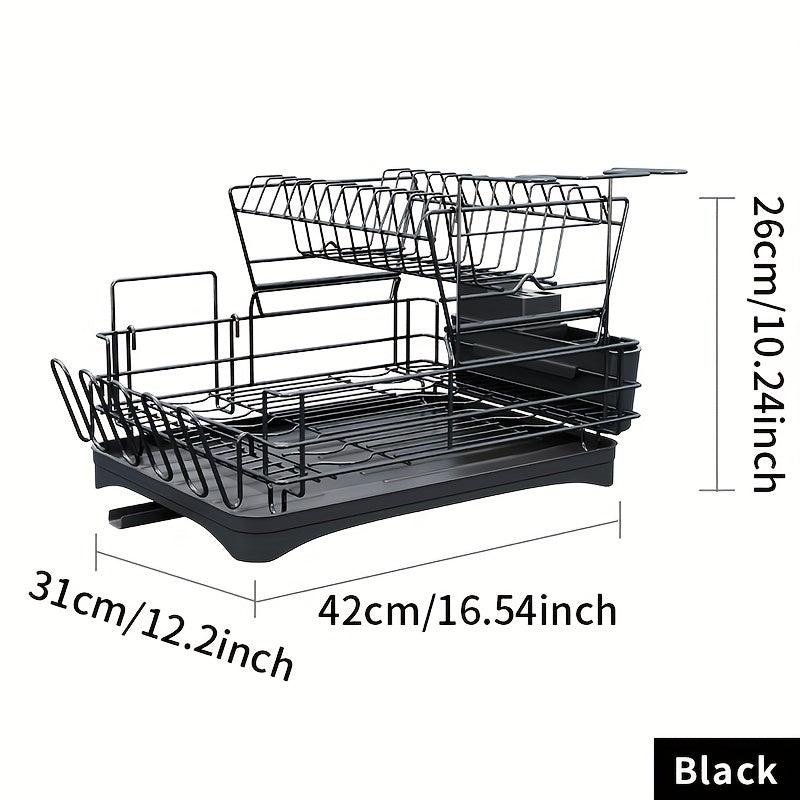 Large Dish Drying Rack with Drainboard and Utensil Holder