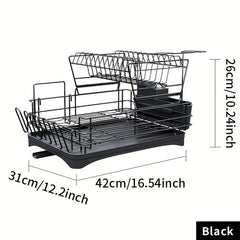 Large Dish Drying Rack with Drainboard and Utensil Holder