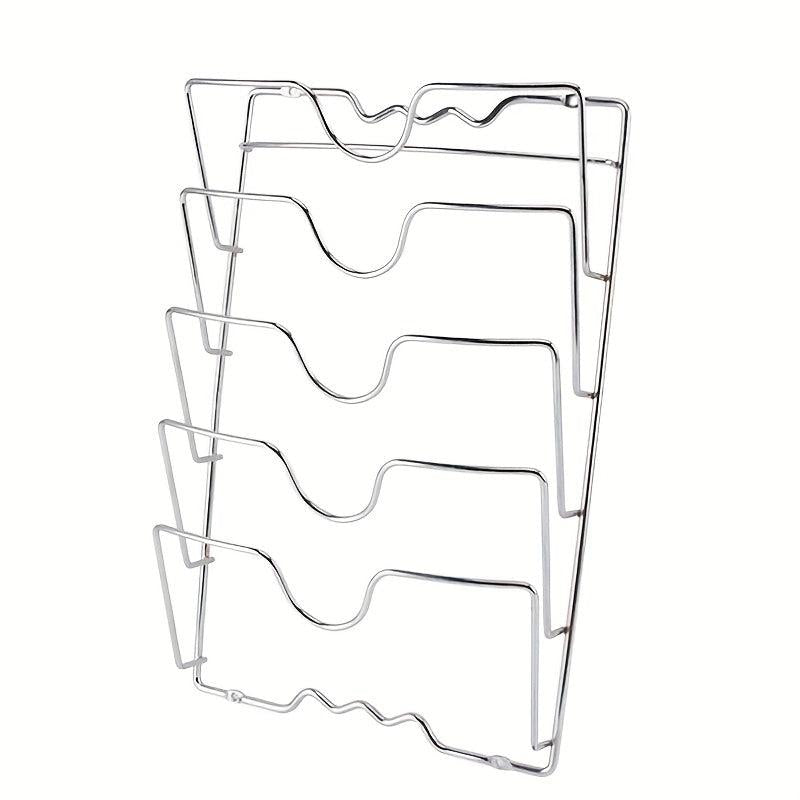 5 Tier Wall-Mounted Pot Lid Rack Stainless Steel