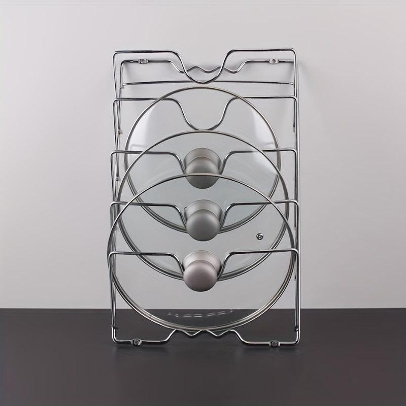 5 Tier Wall-Mounted Pot Lid Rack Stainless Steel