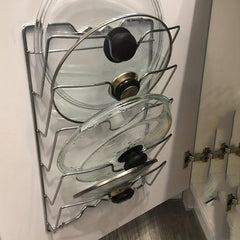 5 Tier Wall-Mounted Pot Lid Rack Stainless Steel