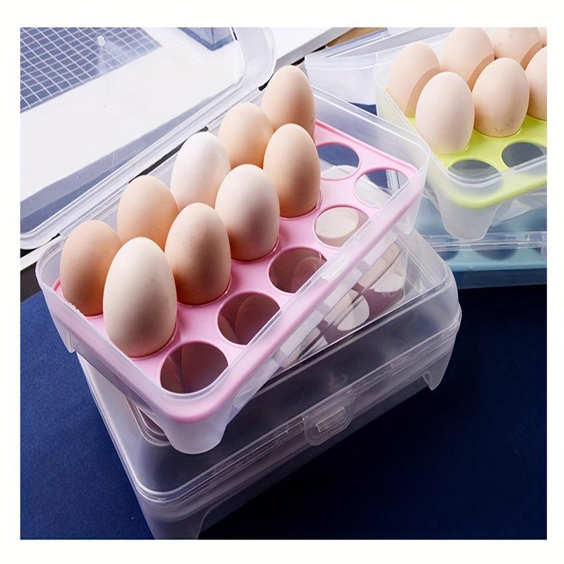 Egg Drop Proof Rack Holder With 15 Grid Refrigerator Food Box