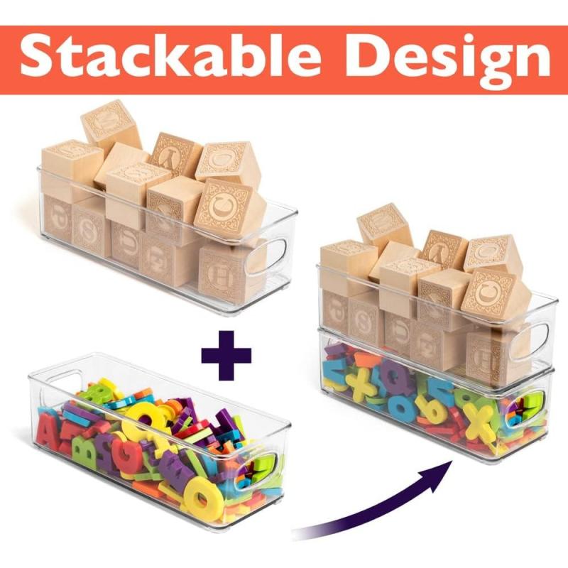 Stackable Fridge Organizer Bins Set