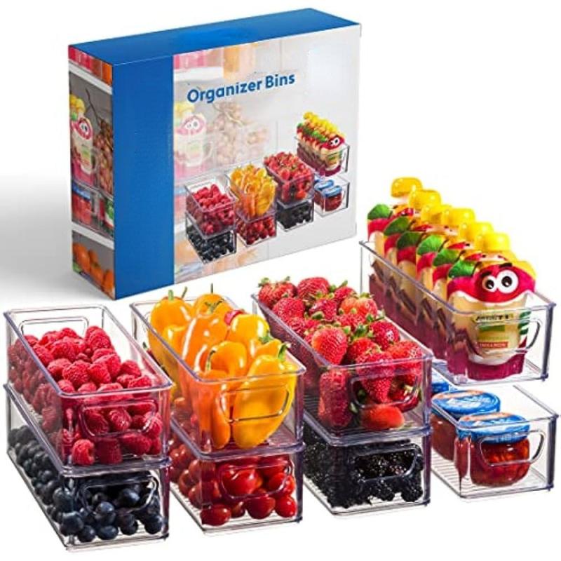 Stackable Fridge Organizer Bins Set