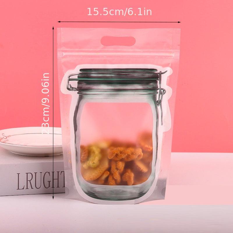 25pcs Cartoon Food Storage Bags Reusable Stand Up Ziplock Snack Saver Container