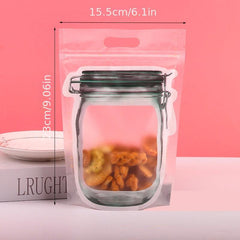 25pcs Cartoon Food Storage Bags Reusable Stand Up Ziplock Snack Saver Container