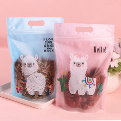 25pcs Cartoon Food Storage Bags Reusable Stand Up Ziplock Snack Saver Container