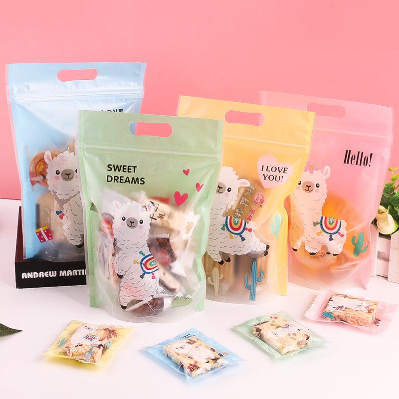 25pcs Cartoon Food Storage Bags Reusable Stand Up Ziplock Snack Saver Container
