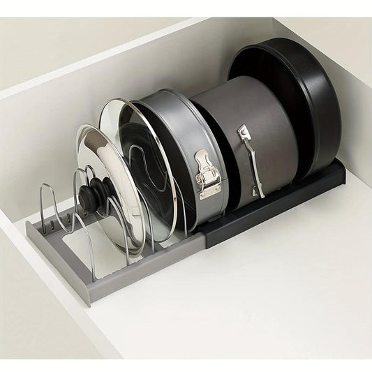 Expandable Pot And Pan Organizer Rack - Adjustable Dividers
