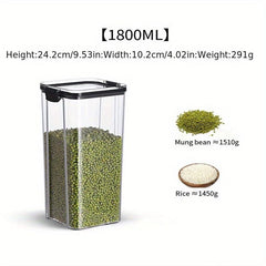 1pc Airtight Food Storage Containers with Lids Clear Reusable