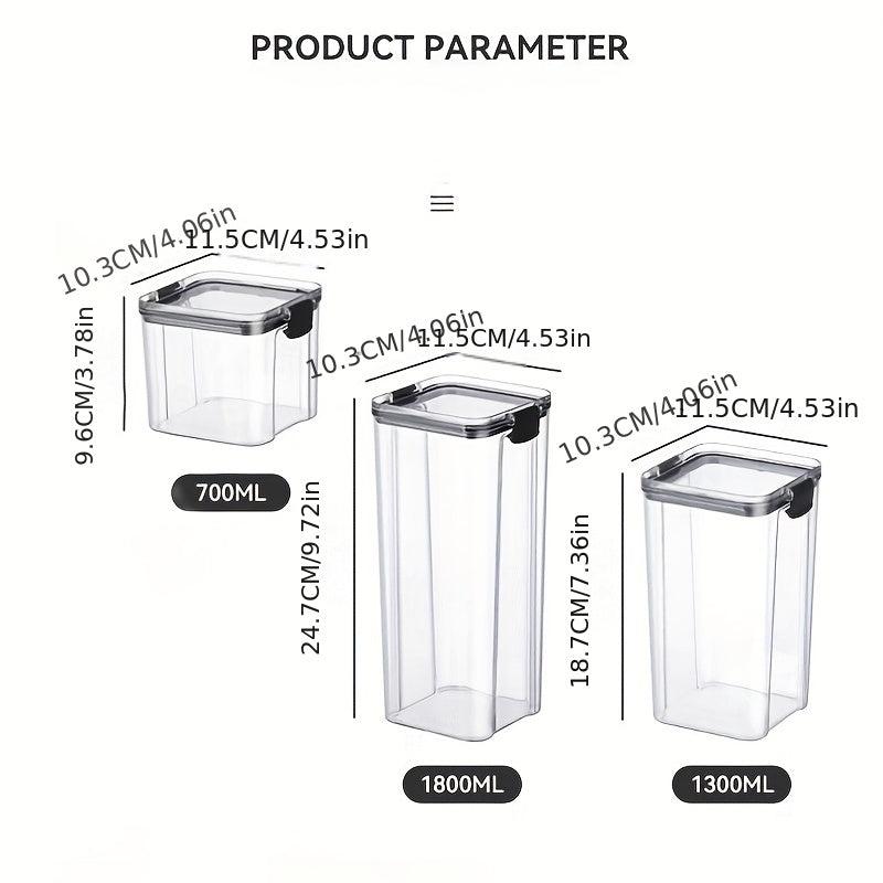 1pc Airtight Food Storage Containers with Lids Clear Reusable