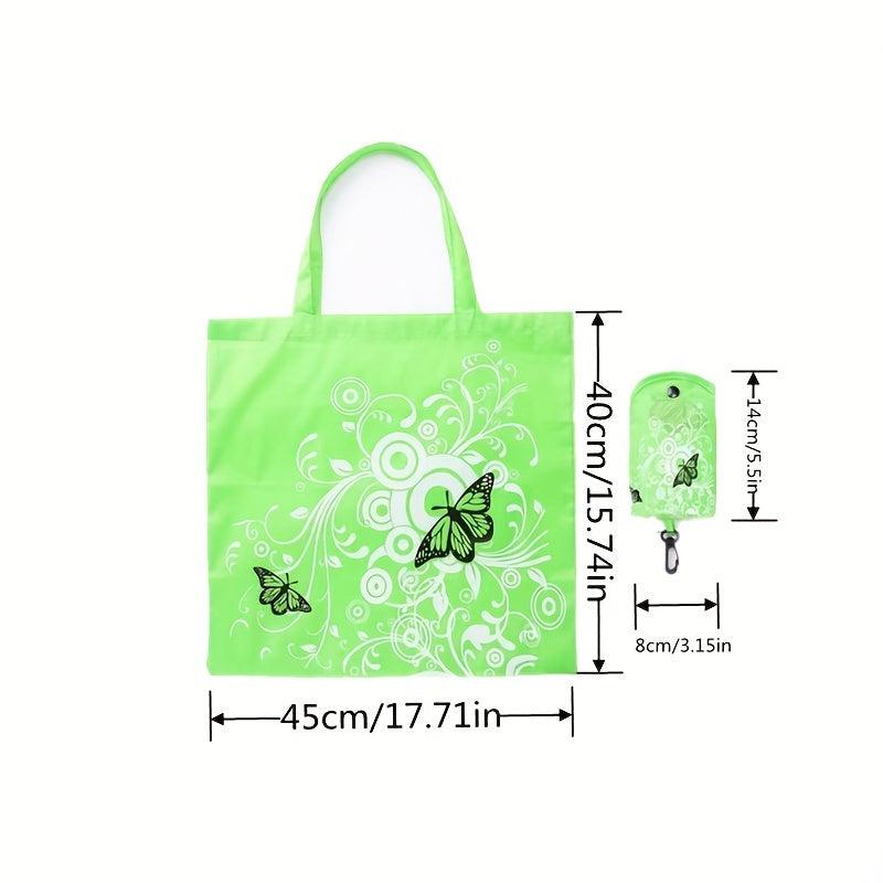 Butterfly Printed Foldable Handbag Tote Eco Reusable Grocery Bag